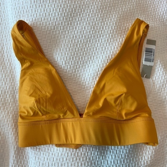 Everlane Swim Triangle Bikini Top In Yellow NWT - Picture 3 of 12